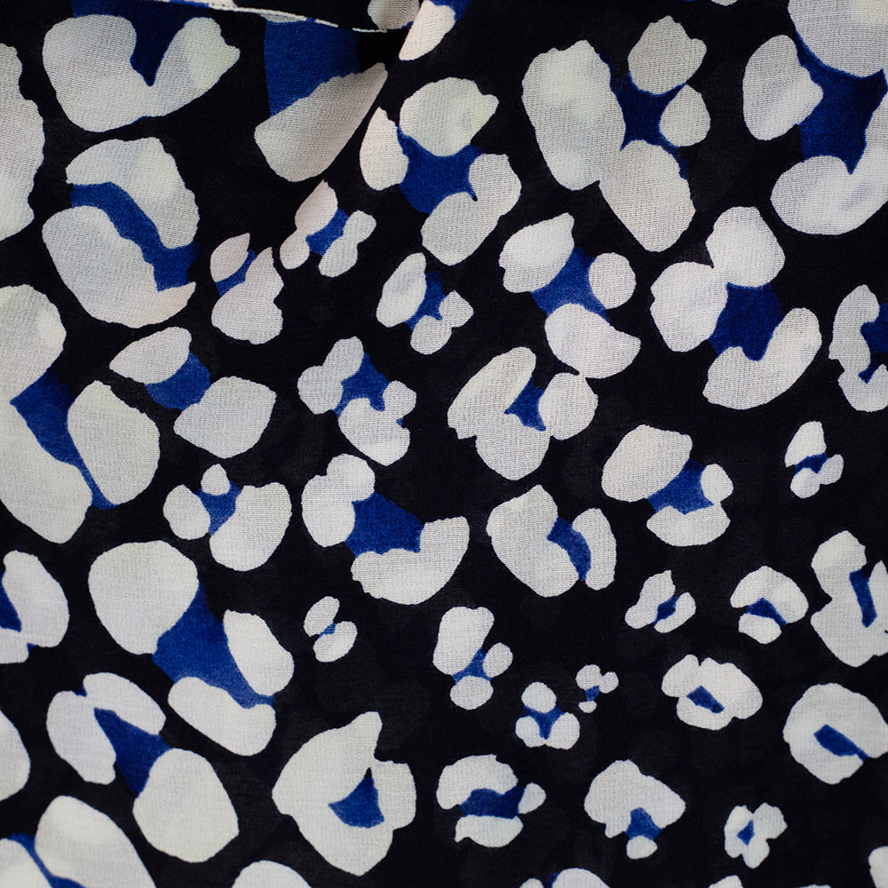 Sea New York Blue & Cream Leopard Print Mini Dress