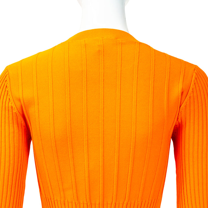 Frame Orange Mixed Rib Sweater Dress