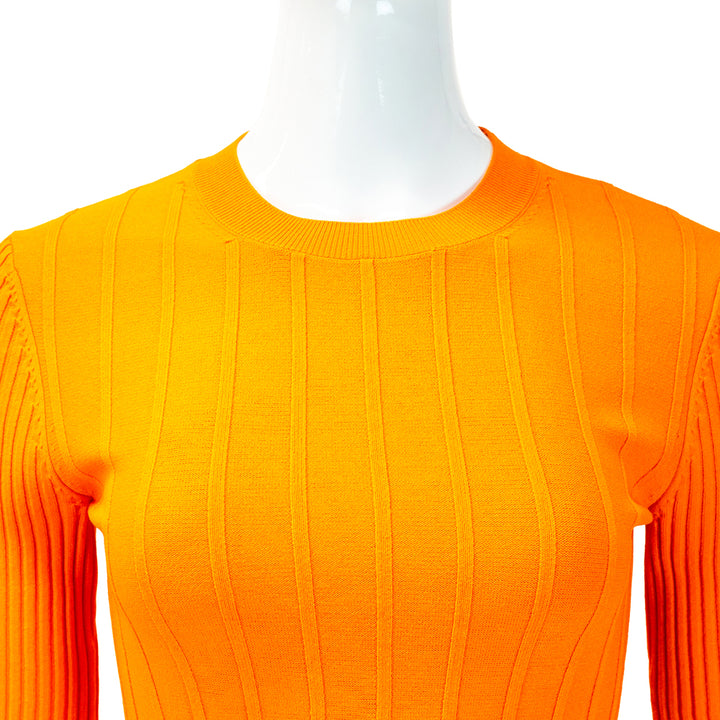 Frame Orange Mixed Rib Sweater Dress