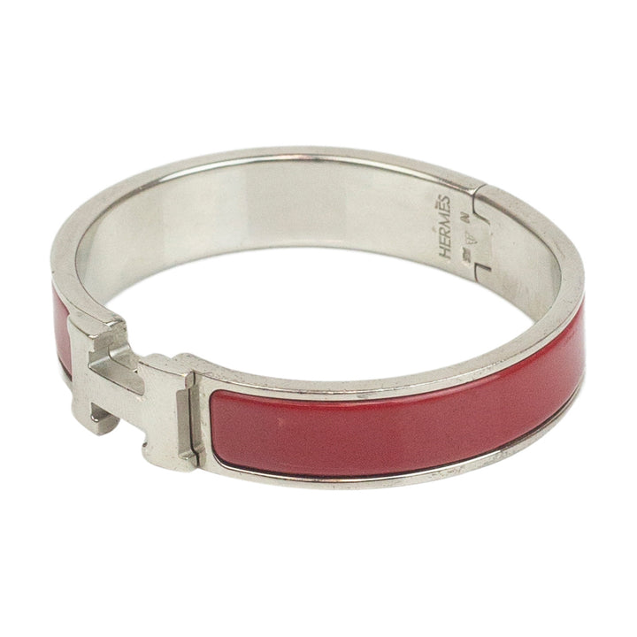 Hermès Red Enamel Clic H Bracelet