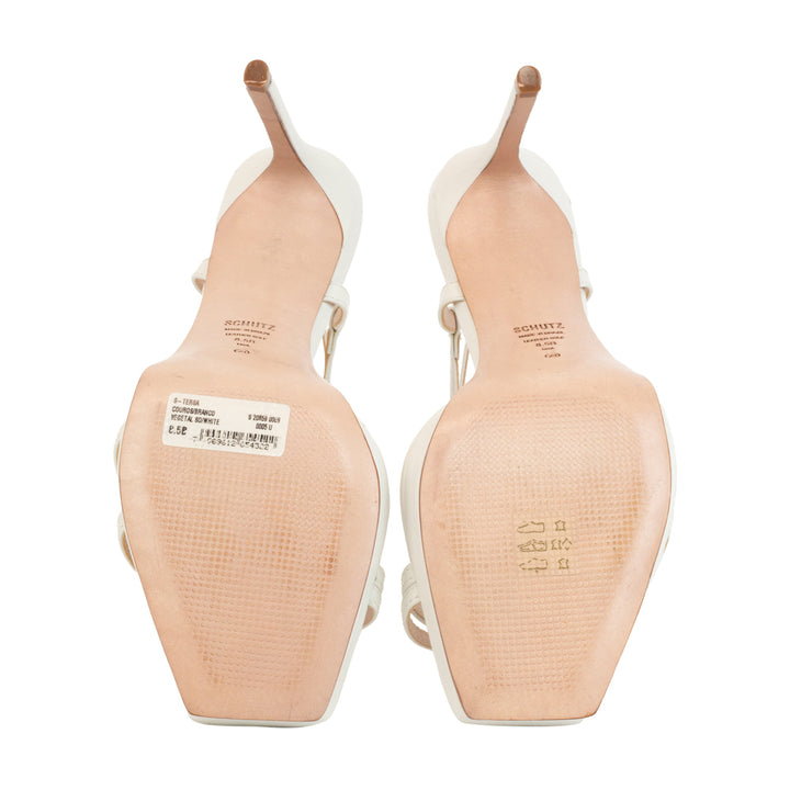 Schutz Tersa White High Heel Sandals
