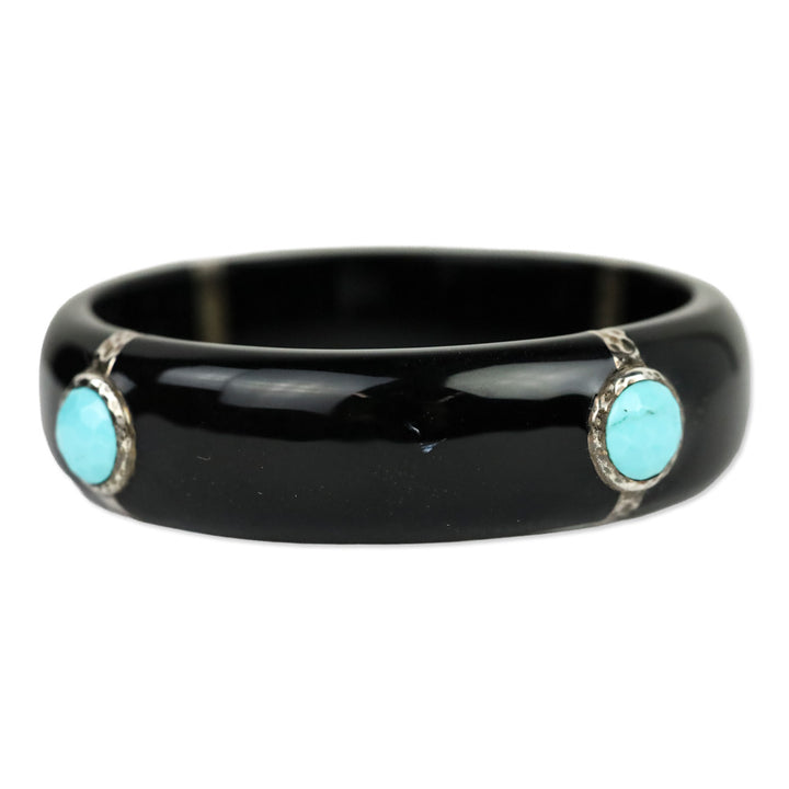 IPPOLITA Turquoise Four-Station 925 Black Resin Bangle Bracelet