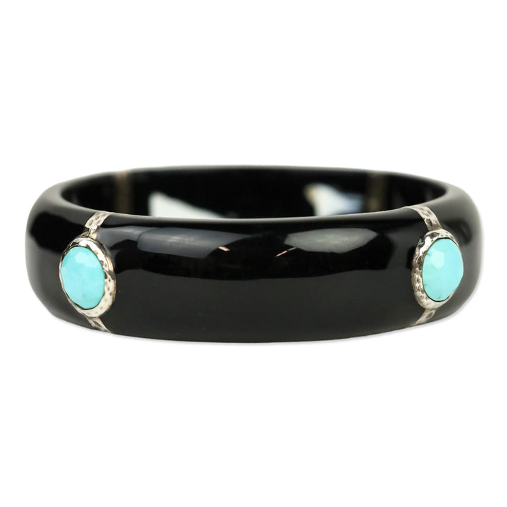 IPPOLITA Turquoise Four-Station 925 Black Resin Bangle Bracelet