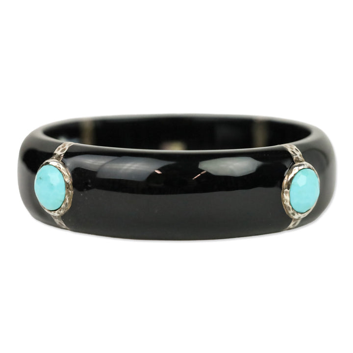 IPPOLITA Turquoise Four-Station 925 Black Resin Bangle Bracelet