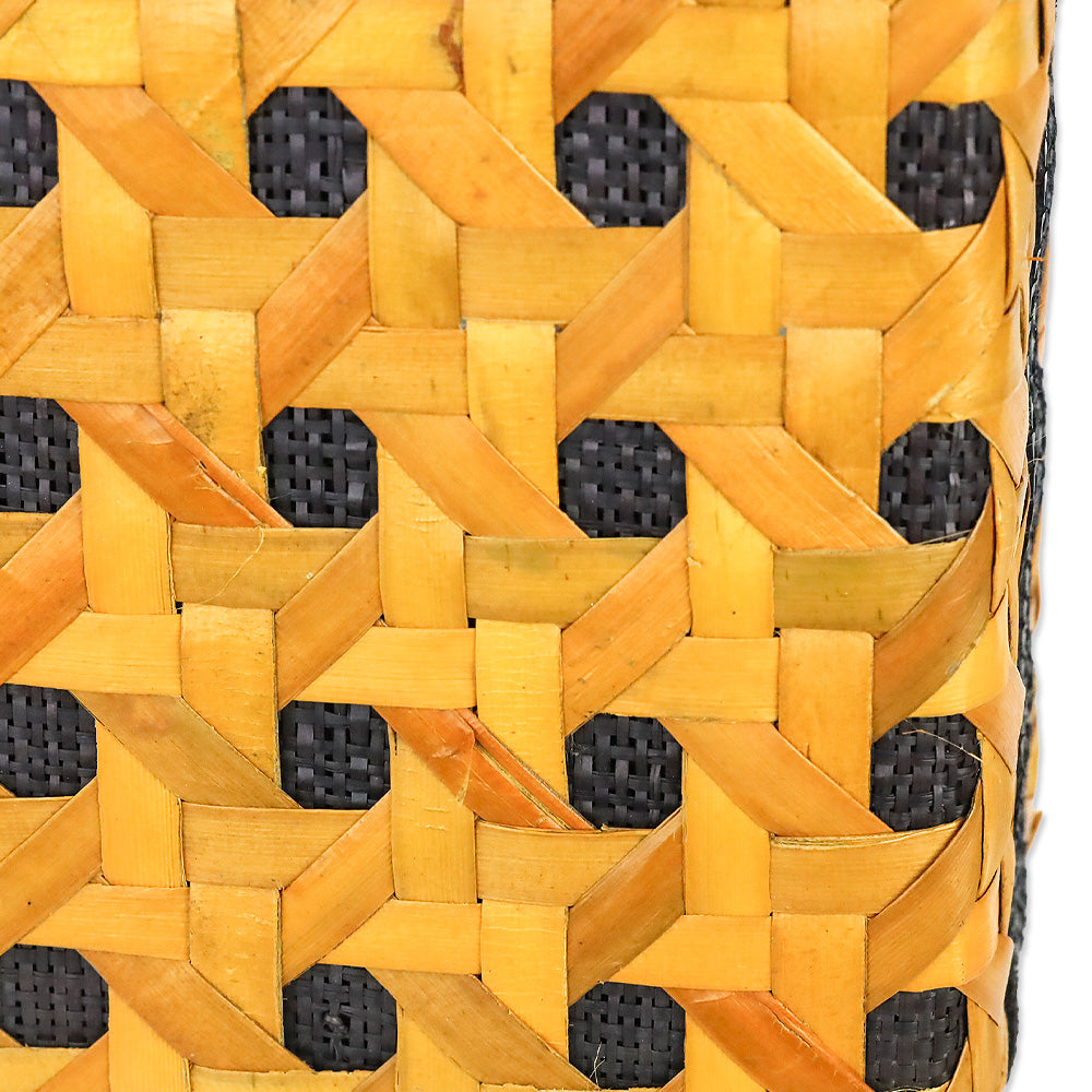 Iha Collection Orange/Black Solihiya Weave Box Bag