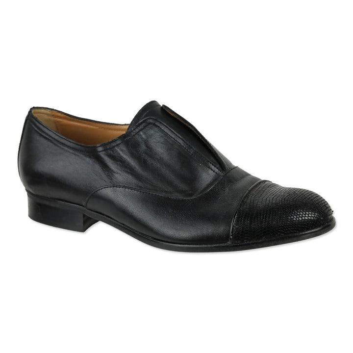 Intermix Black Leather Karen Slip-On Loafers