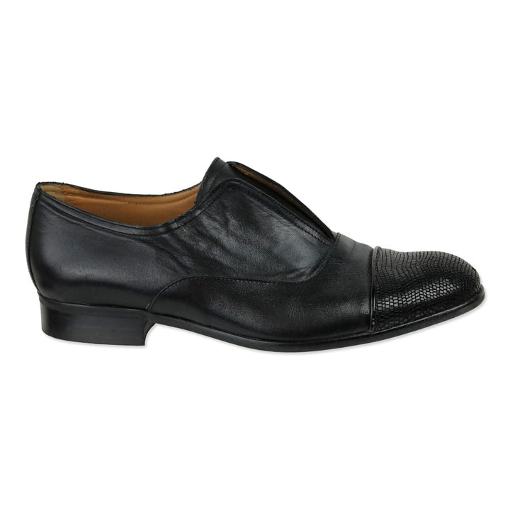 Intermix Black Leather Karen Slip-On Loafers