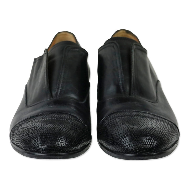 Intermix Black Leather Karen Slip-On Loafers