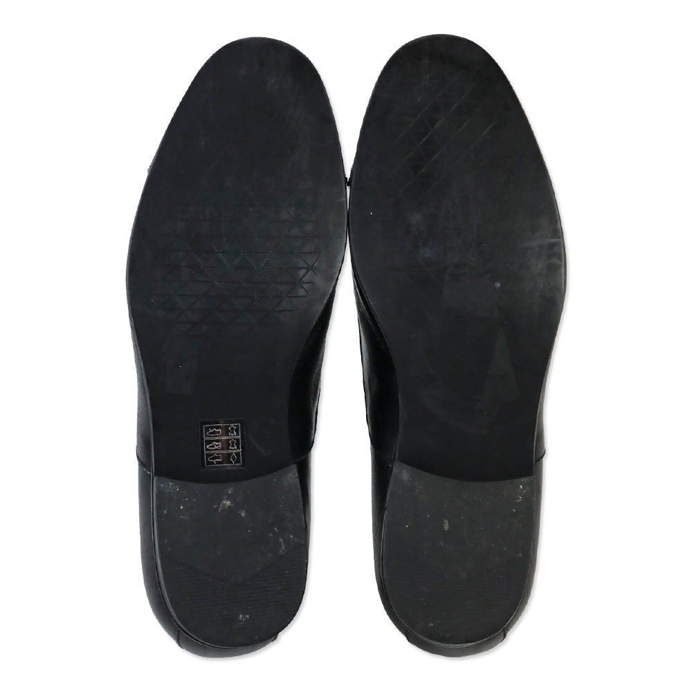 Intermix Black Leather Karen Slip-On Loafers