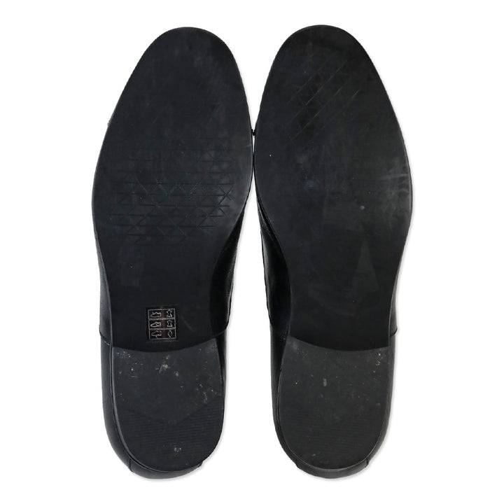Intermix Black Leather Karen Slip-On Loafers
