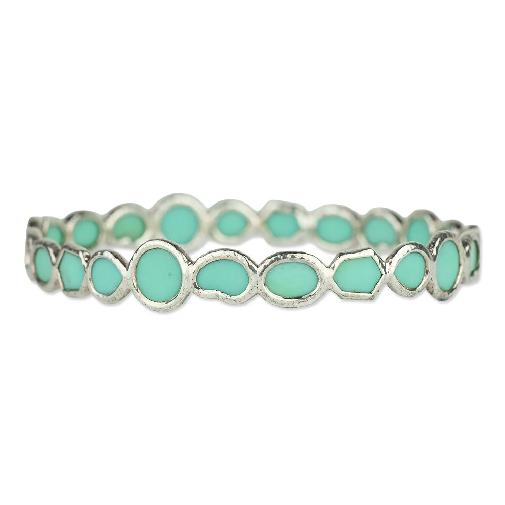 Ippolita 925 Silver in Turquoise All-Over Stone Bangle Bracelet