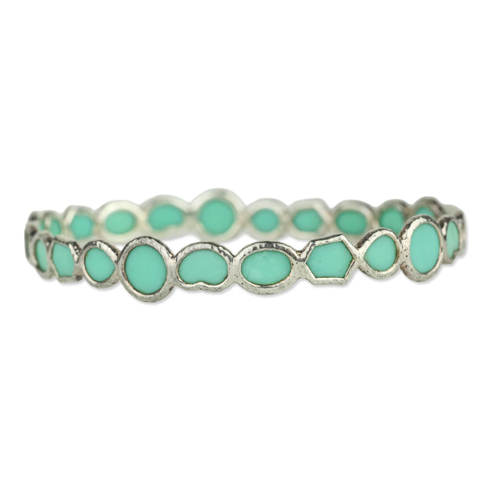 Ippolita 925 Silver in Turquoise All-Over Stone Bangle Bracelet