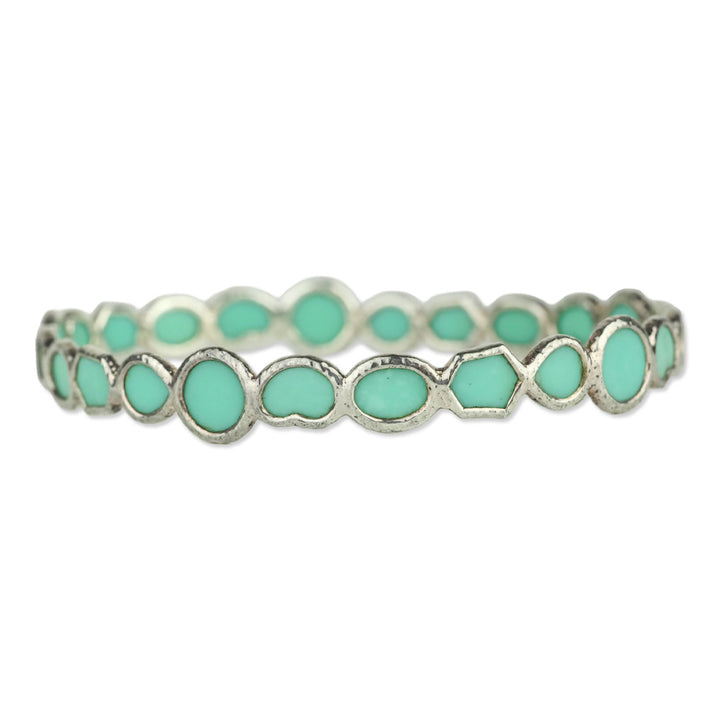 Ippolita 925 Silver in Turquoise All-Over Stone Bangle Bracelet