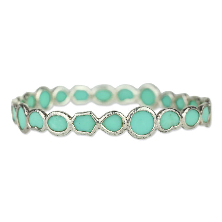 Ippolita 925 Silver in Turquoise All-Over Stone Bangle Bracelet