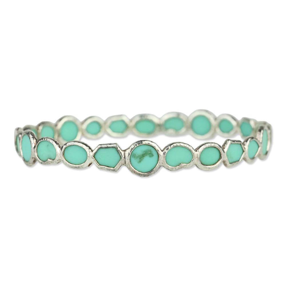 Ippolita 925 Silver in Turquoise All-Over Stone Bangle Bracelet