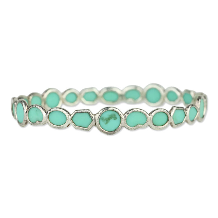 Ippolita 925 Silver in Turquoise All-Over Stone Bangle Bracelet