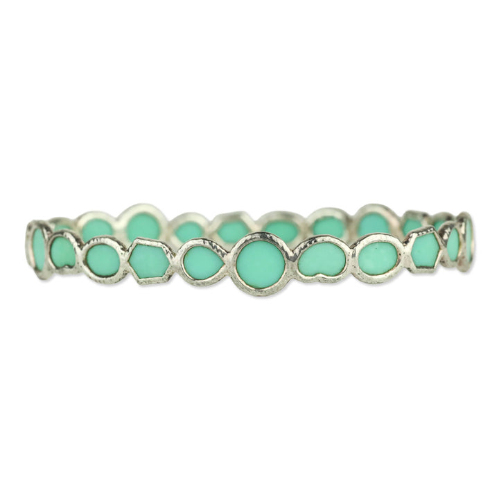 Ippolita 925 Silver in Turquoise All-Over Stone Bangle Bracelet
