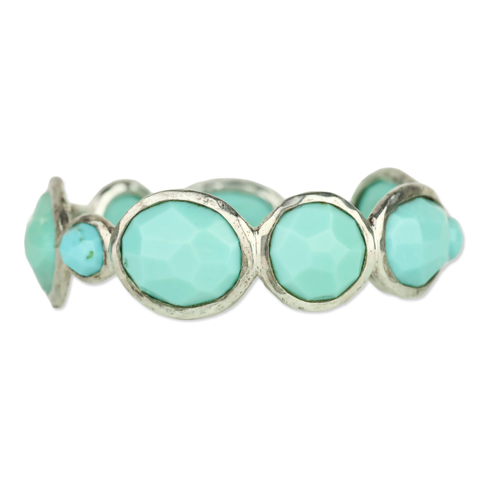Ippolita 925 Silver in Turquoise Large Stone Bangle Bracelet