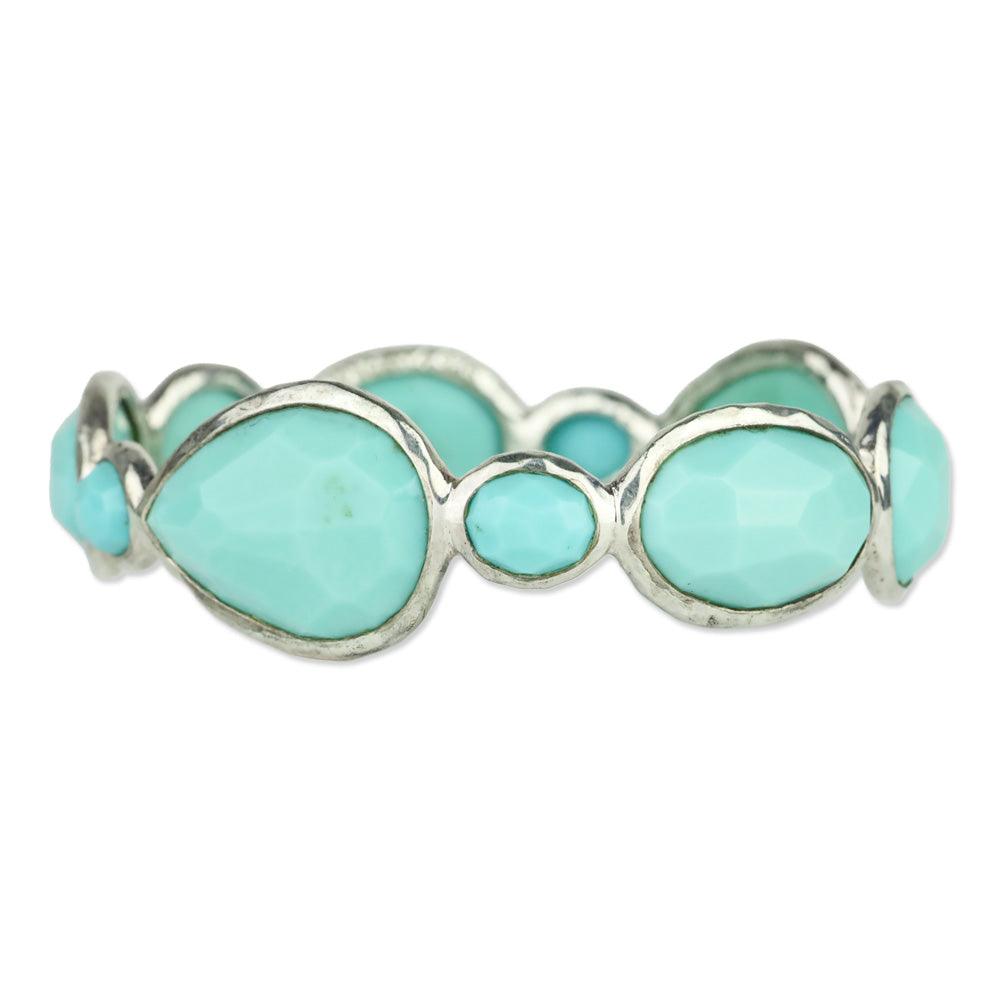 Ippolita 925 Silver in Turquoise Large Stone Bangle Bracelet