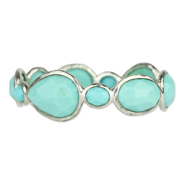 Ippolita 925 Silver in Turquoise Large Stone Bangle Bracelet