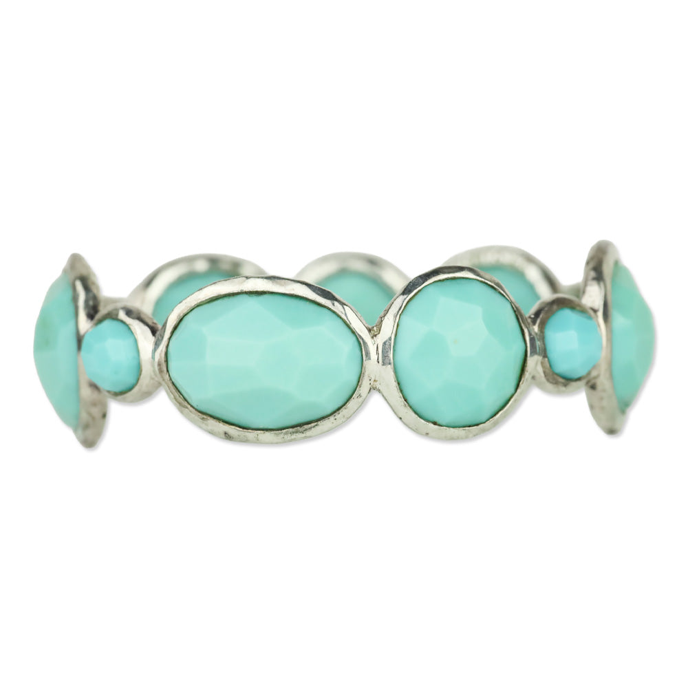Ippolita 925 Silver in Turquoise Large Stone Bangle Bracelet