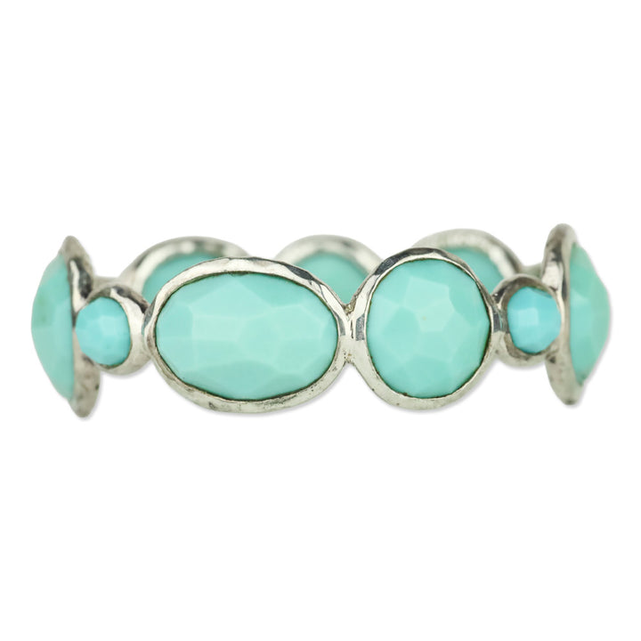 Ippolita 925 Silver in Turquoise Large Stone Bangle Bracelet