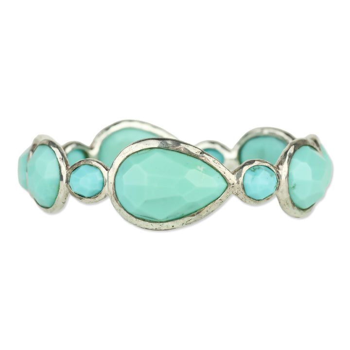 Ippolita 925 Silver in Turquoise Large Stone Bangle Bracelet