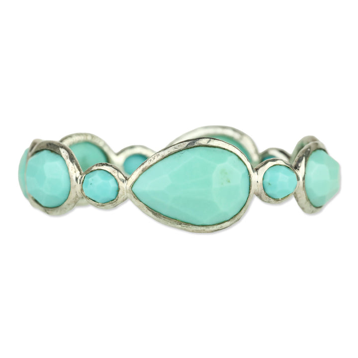 Ippolita 925 Silver in Turquoise Large Stone Bangle Bracelet