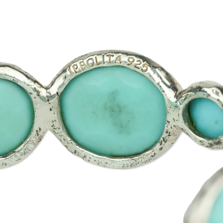 Ippolita 925 Silver in Turquoise Large Stone Bangle Bracelet