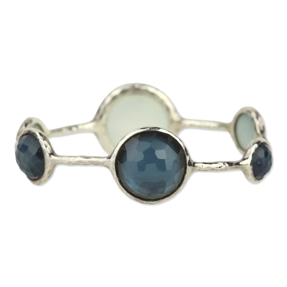 Ippolita Rock Crystal over Mother-of-Pearl Six Station Silver Rock Candy Bangle