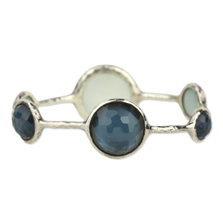 Ippolita Rock Crystal over Mother-of-Pearl Six Station Silver Rock Candy Bangle