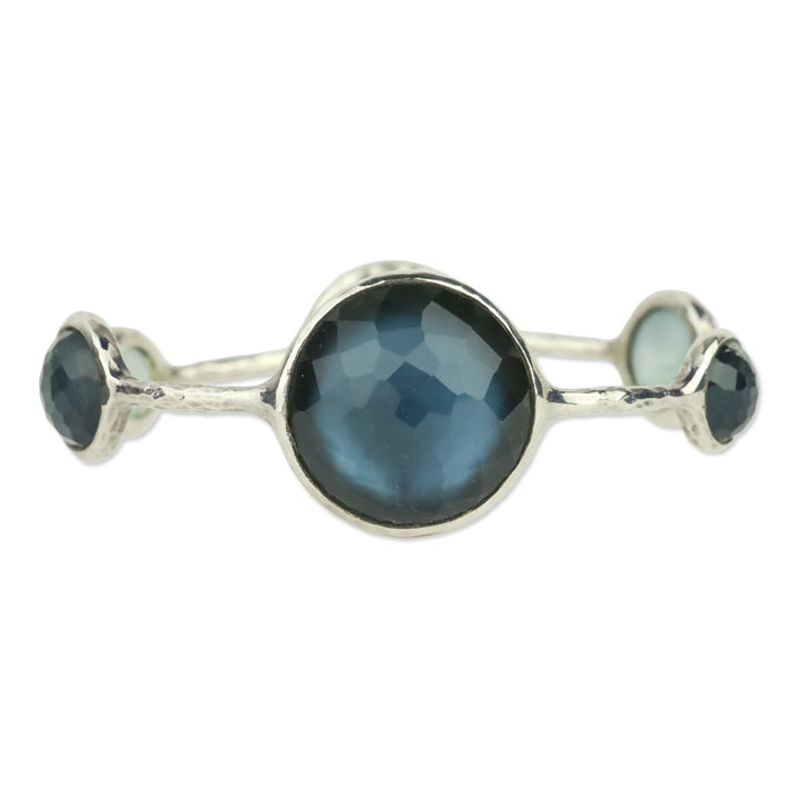 Ippolita Rock Crystal over Mother-of-Pearl Six Station Silver Rock Candy Bangle