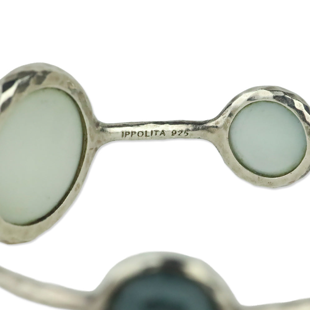 Ippolita Rock Crystal over Mother-of-Pearl Six Station Silver Rock Candy Bangle