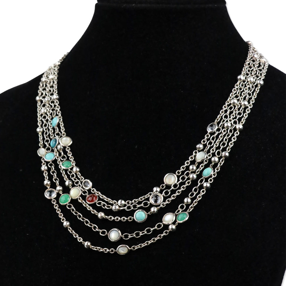 Ippolita Sterling Multi-Stone Multi-Strand Station Lollipop Necklace