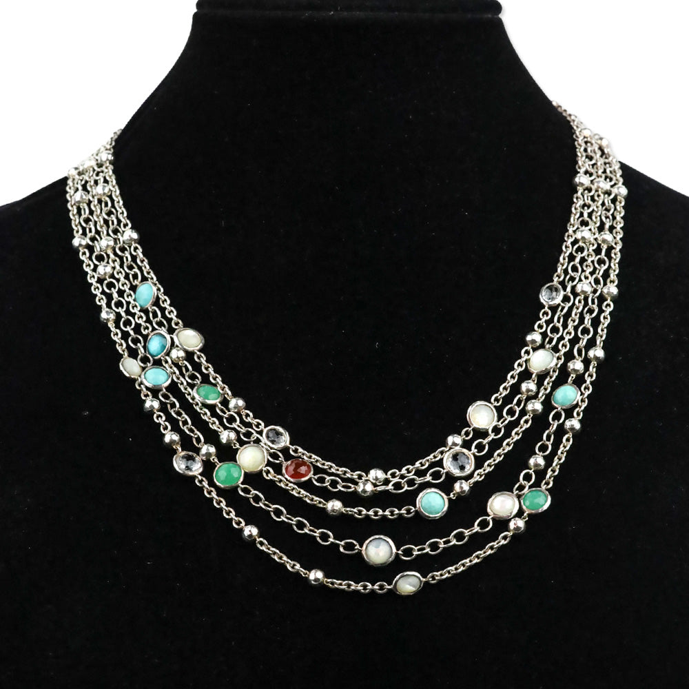 Ippolita Sterling Multi-Stone Multi-Strand Station Lollipop Necklace