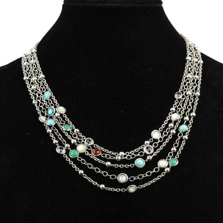 Ippolita Sterling Multi-Stone Multi-Strand Station Lollipop Necklace