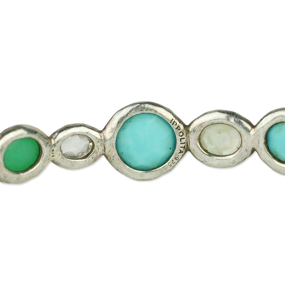 Ippolita Sterling Silver Turquoise, Mother Of Pearl & Quartz All-Stone Bangle Bracelet