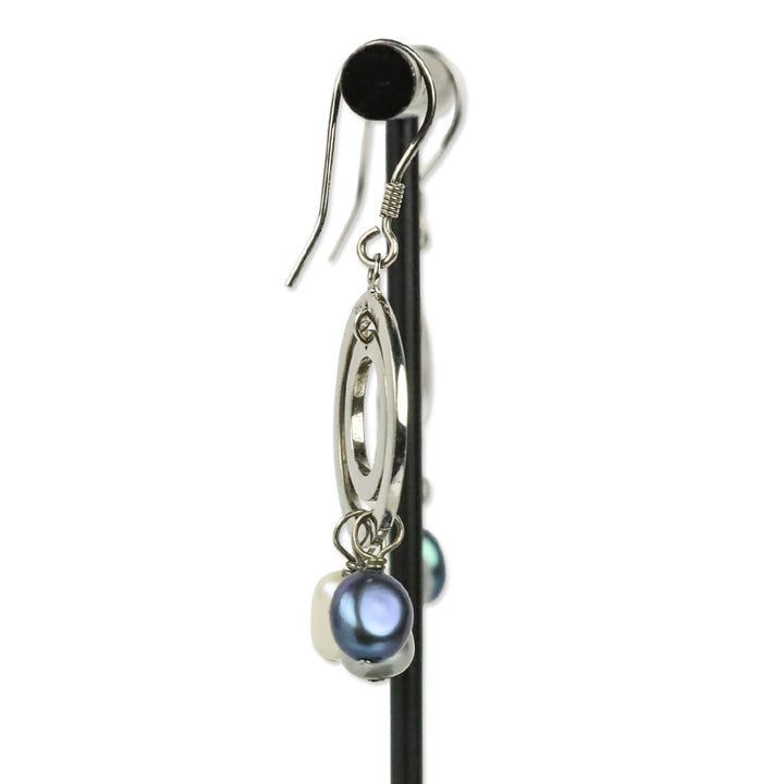 Iridesse By Tiffany & Co. Sterling Multicolor Pearl Circle Drop Earrings