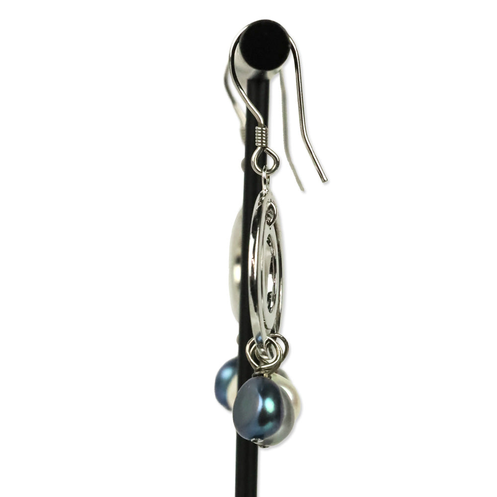Iridesse By Tiffany & Co. Sterling Multicolor Pearl Circle Drop Earrings