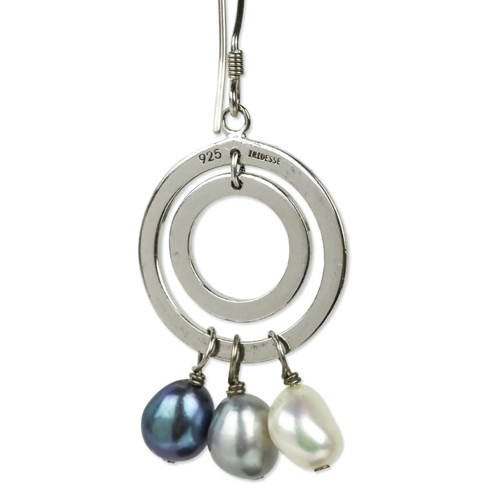 Iridesse By Tiffany & Co. Sterling Multicolor Pearl Circle Drop Earrings