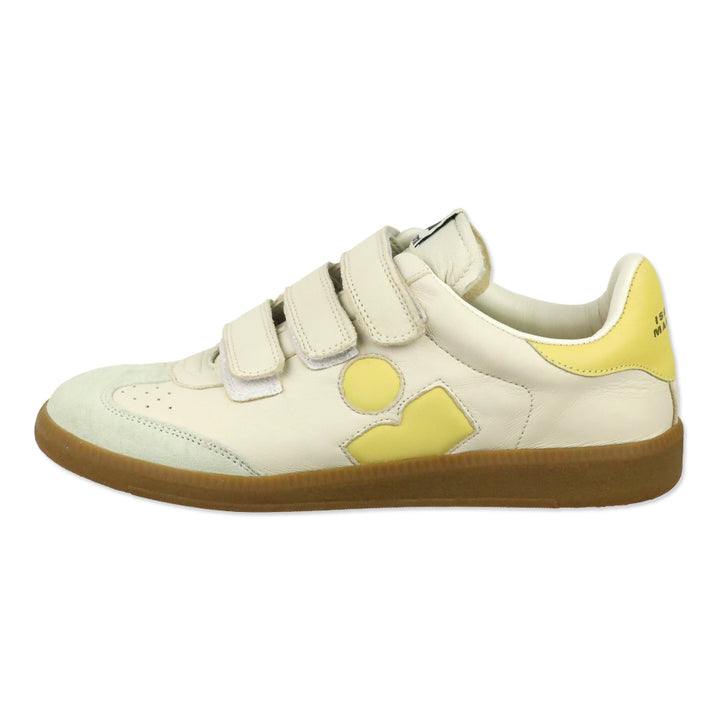 Isabel Marant Beth Beige/Yellow Leather Low-top Sneakers