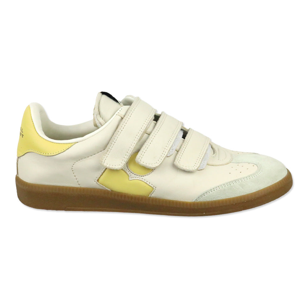 Isabel Marant Beth Beige/Yellow Leather Low-top Sneakers
