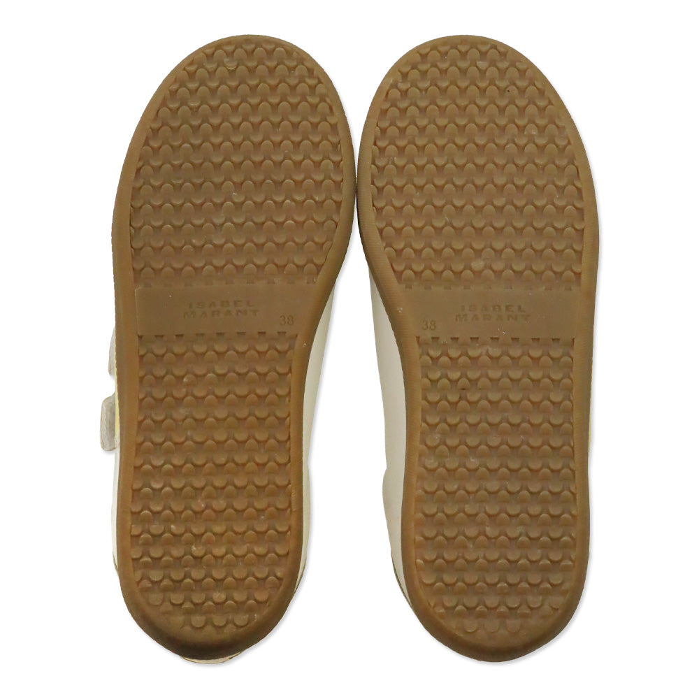 Isabel Marant Beth Beige/Yellow Leather Low-top Sneakers