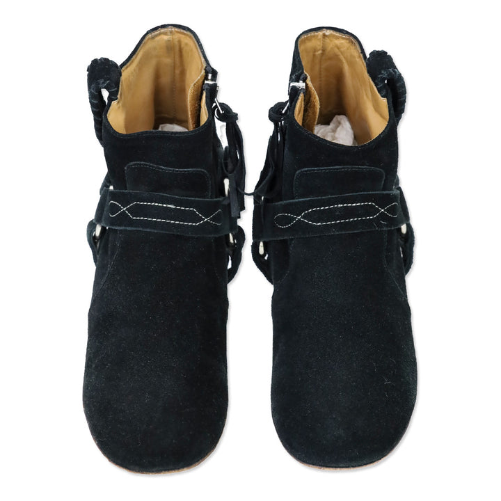 Isabel Marant Black Suede Raelyn Ankle Boots