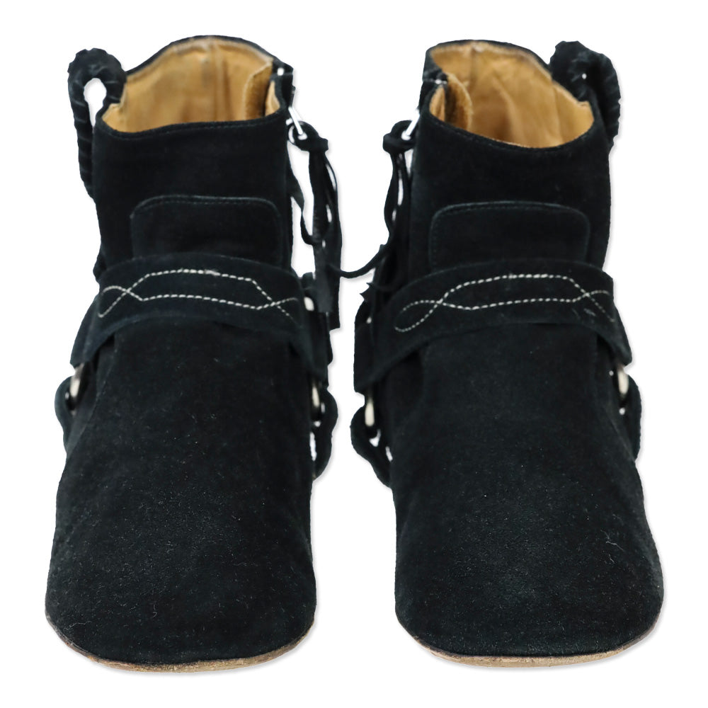 Isabel Marant Black Suede Raelyn Ankle Boots