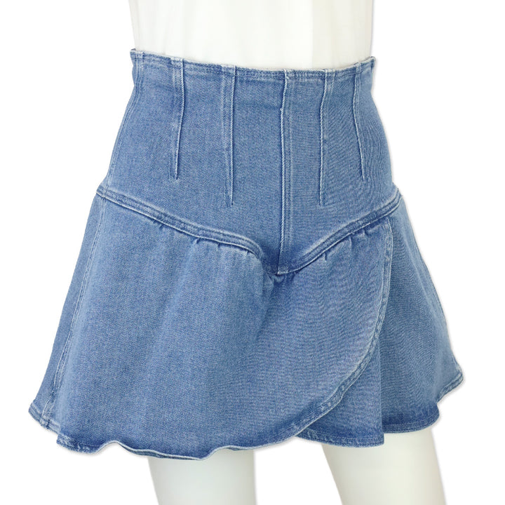 Isabel Marant Blue Dimenia Flared Wrap Mini Skirt