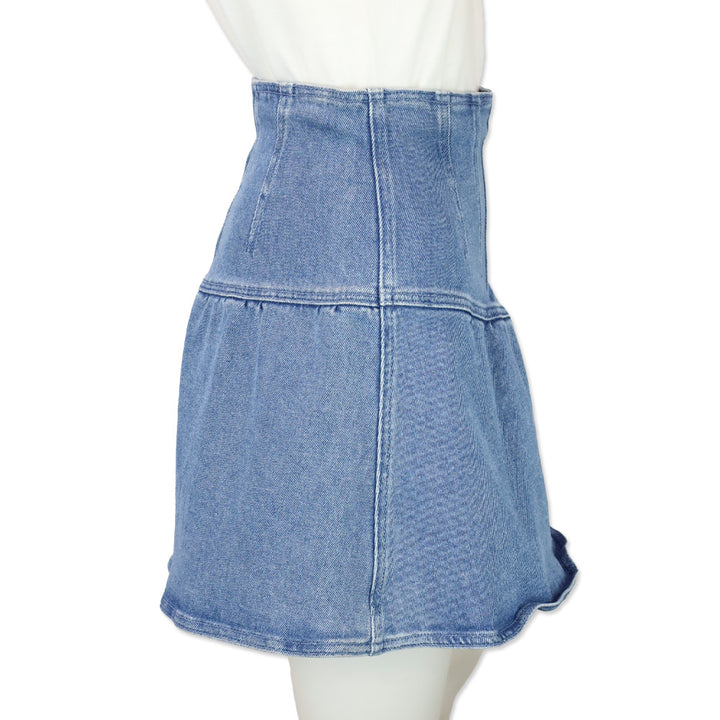 Isabel Marant Blue Dimenia Flared Wrap Mini Skirt