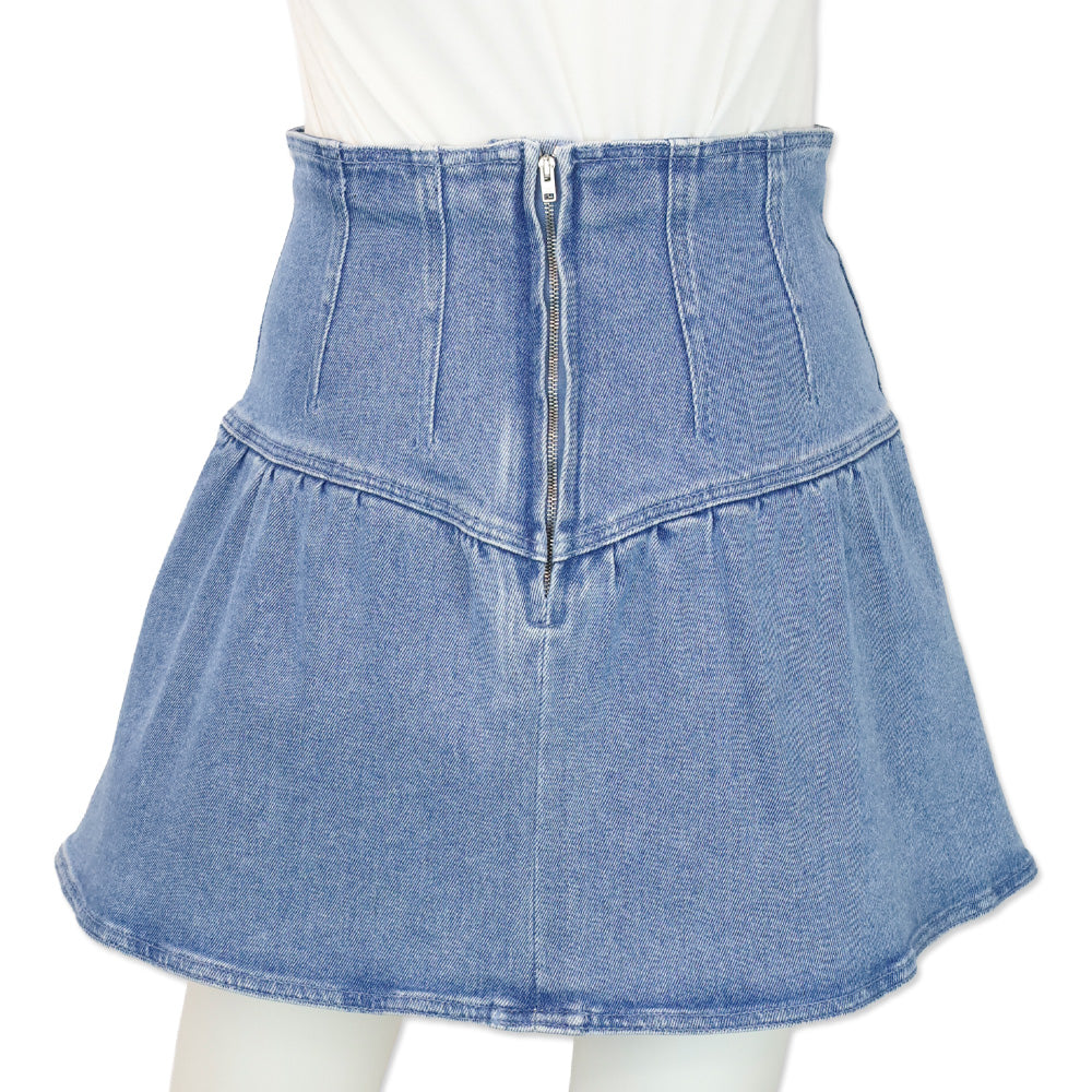 Isabel Marant Blue Dimenia Flared Wrap Mini Skirt