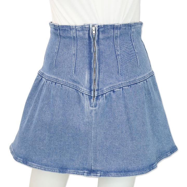 Isabel Marant Blue Dimenia Flared Wrap Mini Skirt