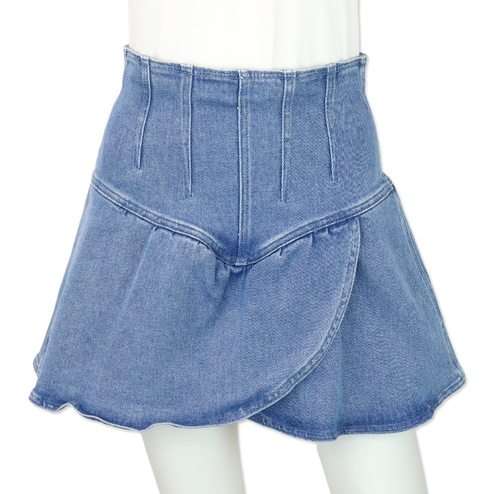 Isabel Marant Blue Dimenia Flared Wrap Mini Skirt